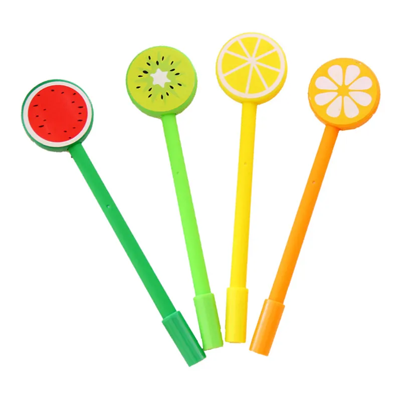 Fruit Groente Vorm Balpennen Creative Gel Cartoon Ballpoints Pen 4 stijlen