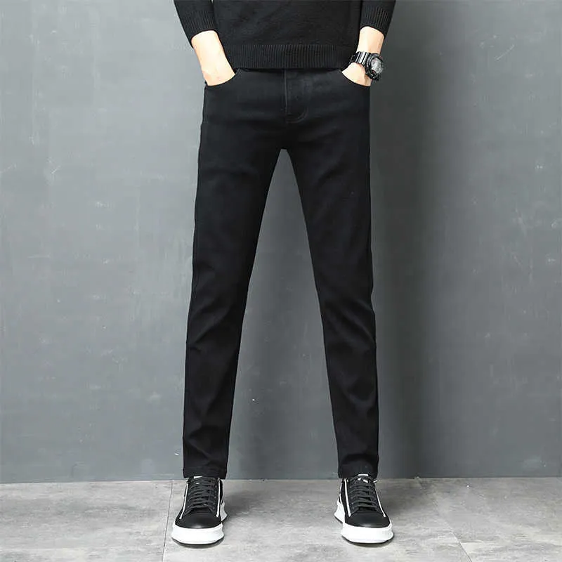 Jeans For Mens Slim Fit Pants 2020 New Classic Male Denim Designer Trousers Casual Skinny Straight Autumn Streetwear MOOWNUC X0621