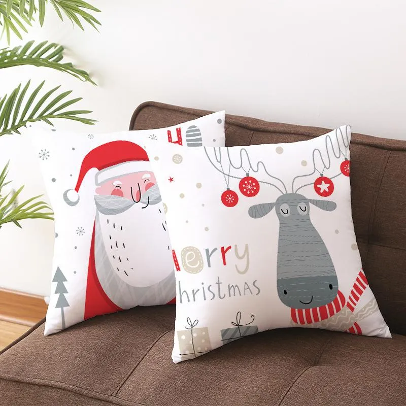 Pillow /Decorative Cover Pillows Christmas Peach Skin Pillowcase Custom Sofa Cartoon Printing Decorative