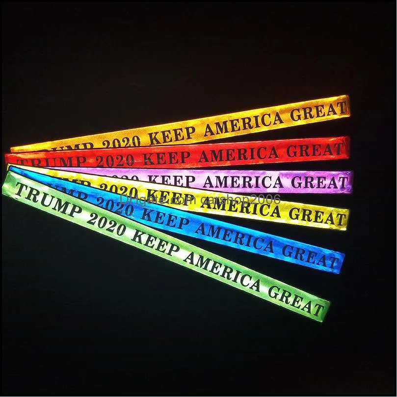 Donald Trump Bracelet Wristband Cycling Reflective Wristband Circle Traffic Safety Reflective Wristband Cuff Bracelet Click Ring DBC