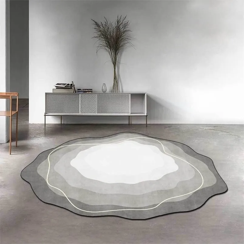 Rugs And Carpets For Home Living Room Simple Irregular Bedroom Decoration Area Rug Grey Blue Green Soft Plush Floor Mat Washable 211204