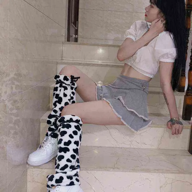 Leopard Vintage Cow Leg Warmers Harajuku Korean Fashion Gothic