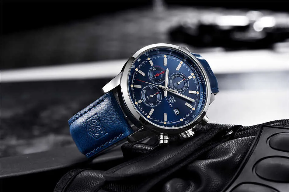 Reloj Hombre Lujo BENYAR 5178 Azul Metálico Cronógrafos | Oechsle