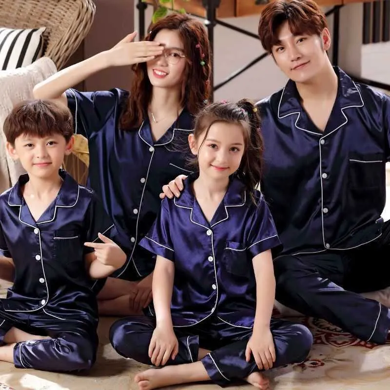 Family satin pajamas deals