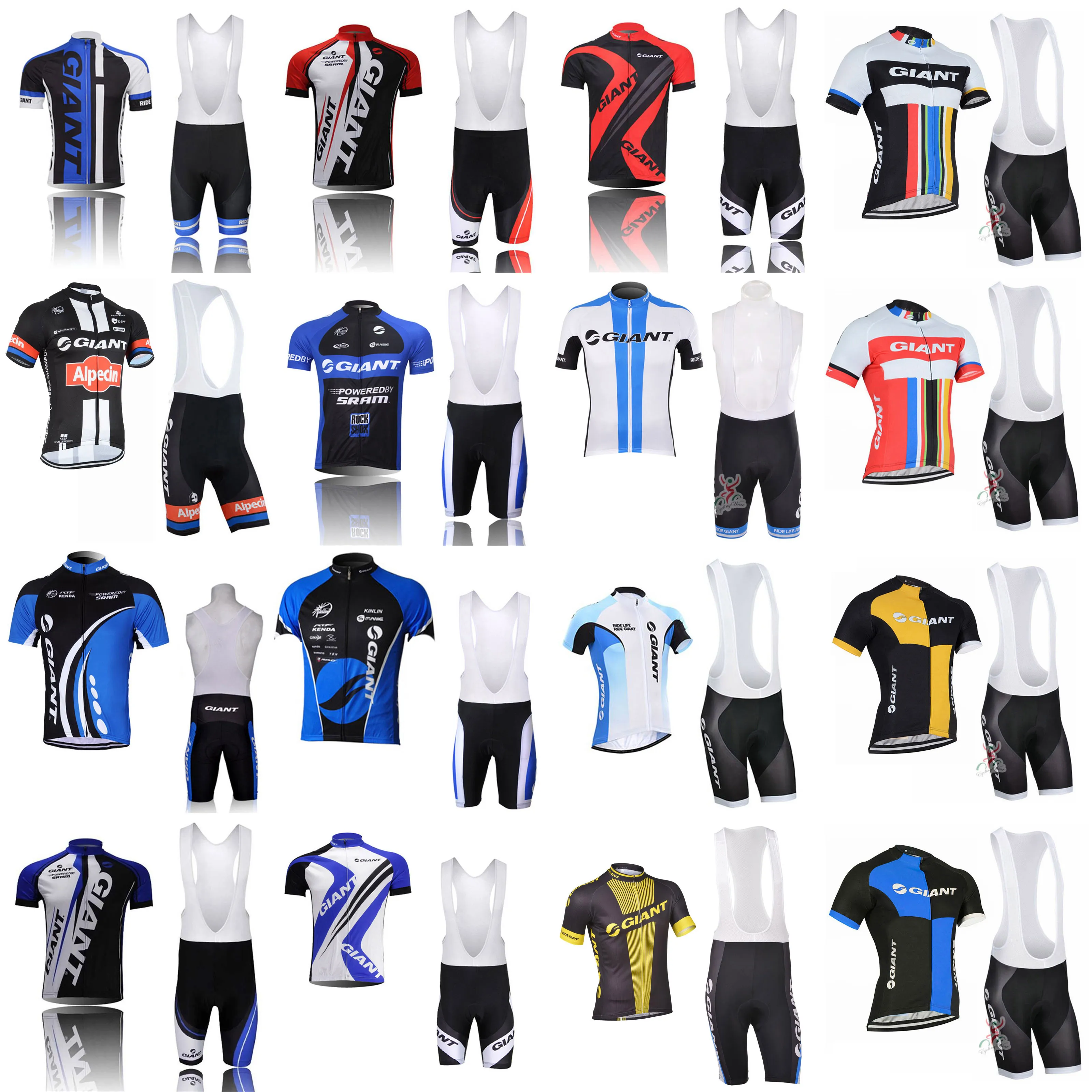 Gigante equipe ciclismo mangas curtas jersey shorts conjuntos de bicicleta roupas ciclismo camisas tops + 3D gel acolchoado shorts D1311