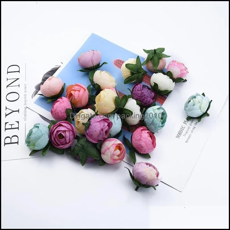 100/200 Pieces Tea Buds Roses Christmas Decorations For Home Diy Gifts Box Wedding Decorative Flowers Wall Artificial & Wreaths