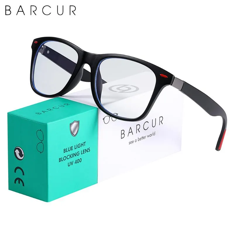 BARCUR Retro Blue Light Blocking Glasses Computer Glass Frame Uomo Glass Women Trend Styles Lettura ottica di marca