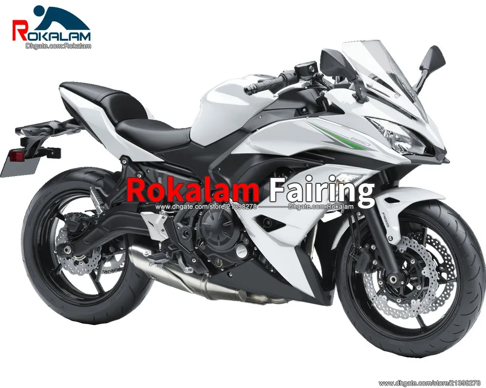 Eftermarknadsmässor för Kawasaki Ninja 650R ER 6F 2017 2018 2019 ER-6F 17 18 19 ER6F 650 EX650 BODYWORKS FAIRING (Injektionsmålning)