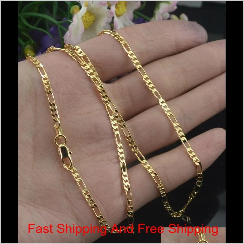 fashion 2mm 18k gold and silver plated figaro chain necklace women casual classic jewelry diy chains unisex
