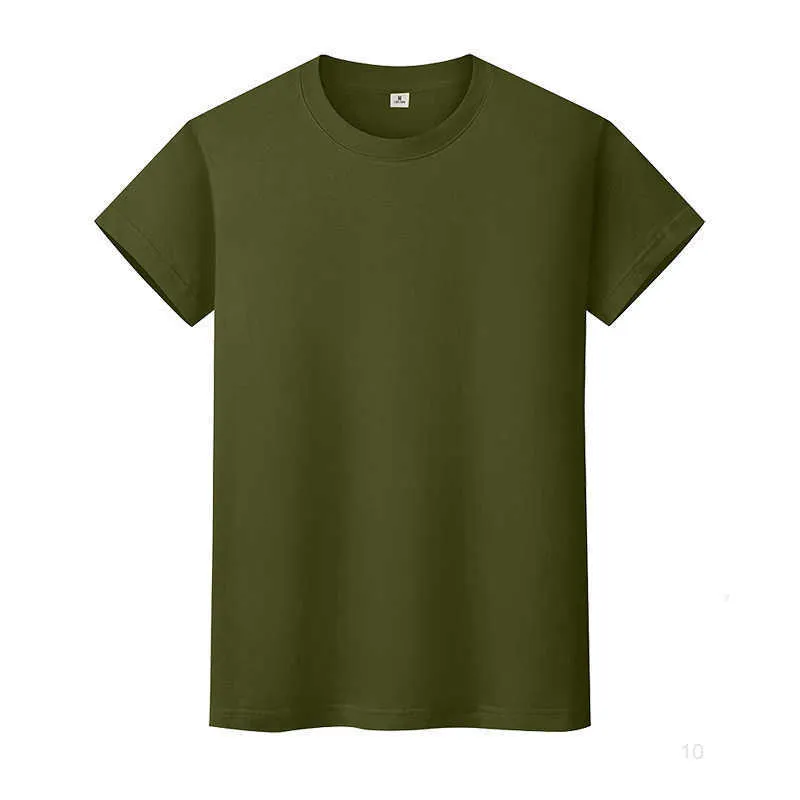 Män och kvinnor rund hals solid färgT-tröja sommar bomullsbottnar kortärmad halvärmad UC41oxi