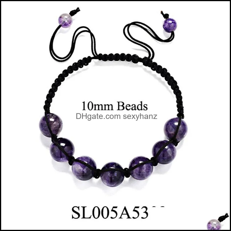 Stone Bracelet 6 8 10mm Grade Amethysts Bead Weave Top Wheel Chakra Yoga Energy For Women Beaded, Strands