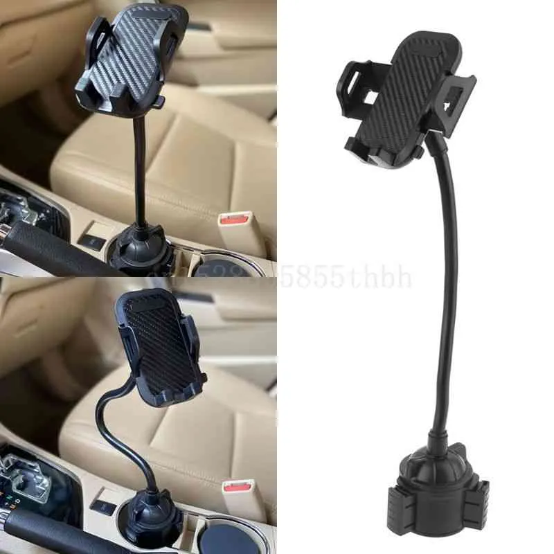 Universal Car Cup Mount Mobile Holder Stand Adjustable Gooseneck Cradle for i 5/6/7/8 Plus XR XS 3.5-7" Cell Phone