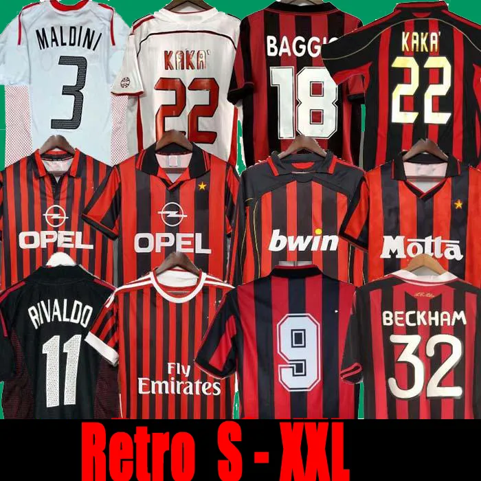 90 91 Retro shirts home 96 97 Gullit SOCCER JERSEY 02 03 04 Maldini Van Basten futebol KAKA Inzaghi AC 06 07 MILAN 09 10 SHEVCHENKO