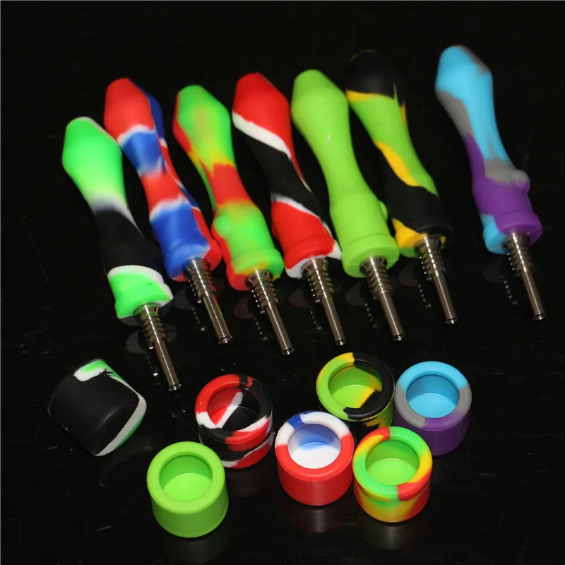 Verre de silicone coloré Nectar fumer des tuyaux de tabac tuyau d'eau clous en titane outils de dabber