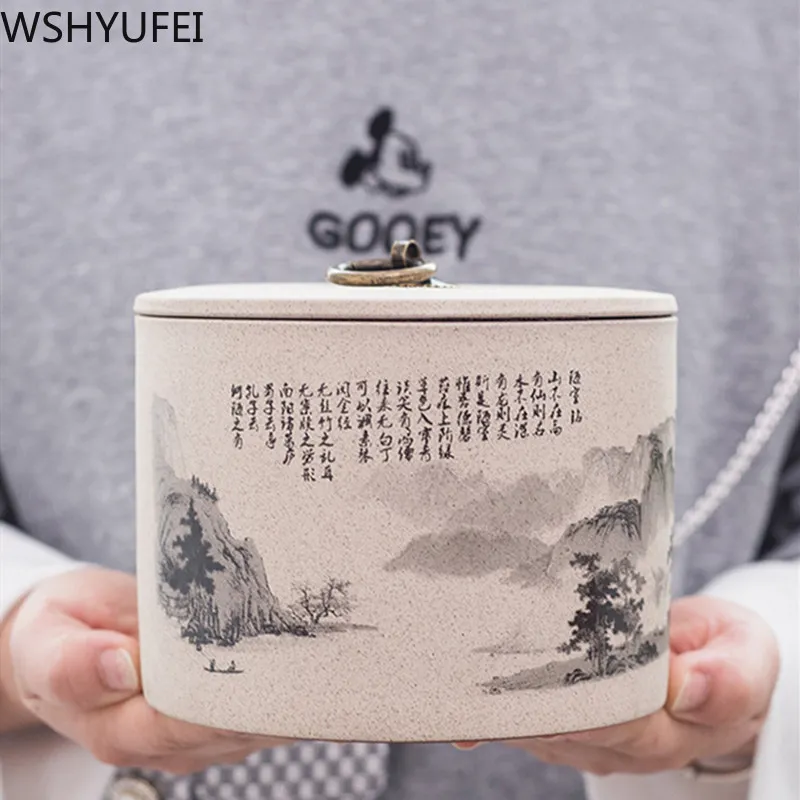 Scatola portaoggetti per bustine di tè da viaggio in ceramica di grande capacità. Barattolo da tè portatile