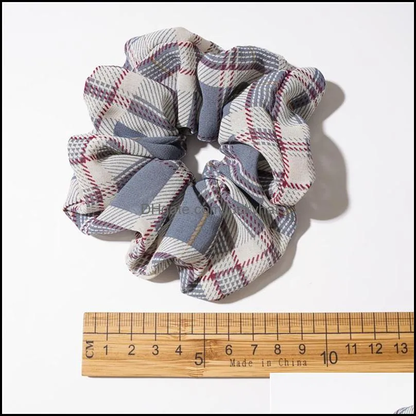 Classic Plaid Hair Scrunchies Women Elastic Hair Bands Stretchy Scrunchie Girls Headwear Loop Ponytail Holder Hair Accessories