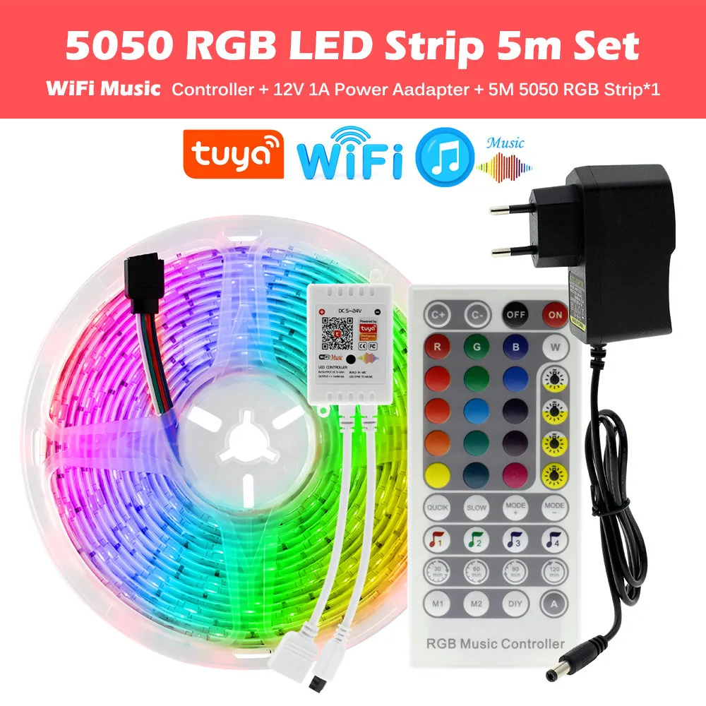 Cinta luz led RGB 5 M + App Bluetooth Con Control Smart TV