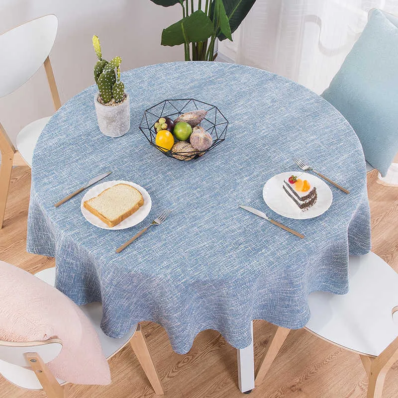 RZCortinas Table Cloth Round Wedding Party Table Cover Cotton Linen Tablecloth Nordic Tea Coffee Tablecloths Home Kitchen Decor SH190925