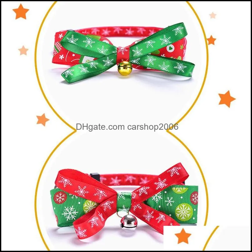 Bowknot Bell Christmas Series Pets Collars Cat Collar Dog Pet Products plus size GWF11038