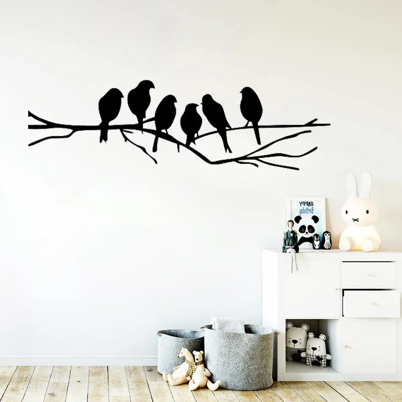 Duvar çıkartmaları kuşlar etiket ağaç dalı çıkartması oturma odası duvar kağıdı doğa kuş sanat duvar hayvan dekor poster
