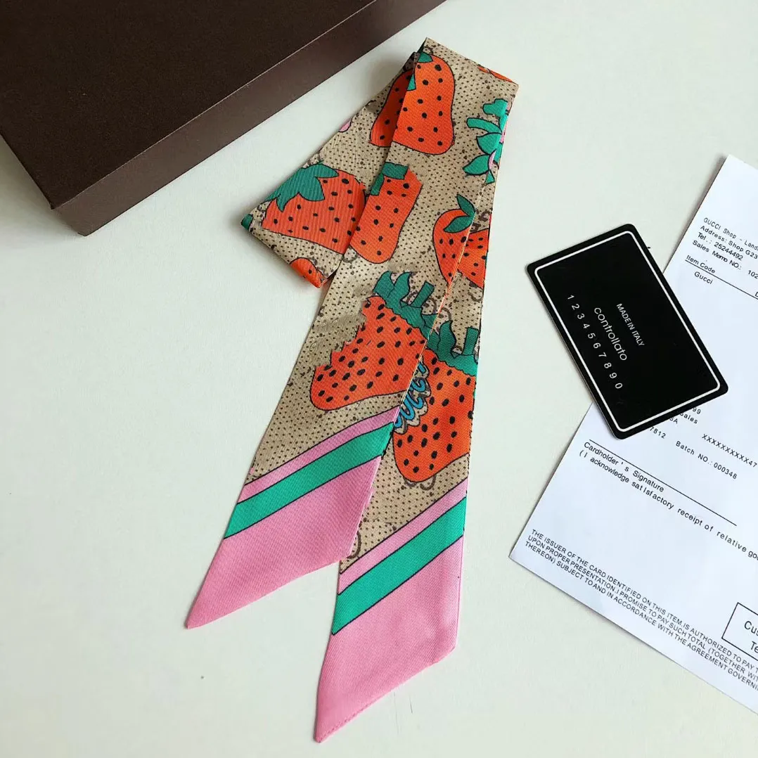 2020 Newest Ladies Silk Scarf 120x7cm fashionable silk Printing scarves for woman high qualtiy silk fiber scarves