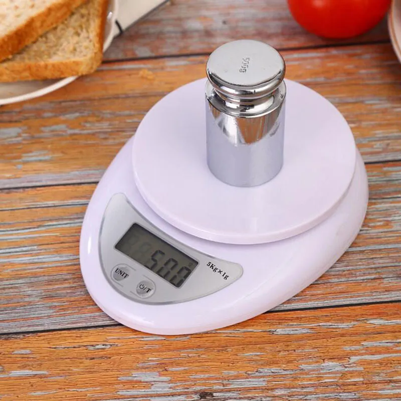 Portable Digital Kitchen Food Weighing Scales 5kg/1g Mini Multi-Function LCD Display Measuring Tool High Precision Cooking Baking Jewelry Micro Scales ZL0573