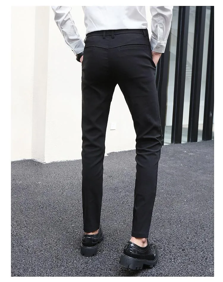 Autumn Winter New Smooth Pendulous Suit Pants Men Business Long Trousers  Korean Thick Formal Ankle Length Pant Male Plus Size 40 - AliExpress