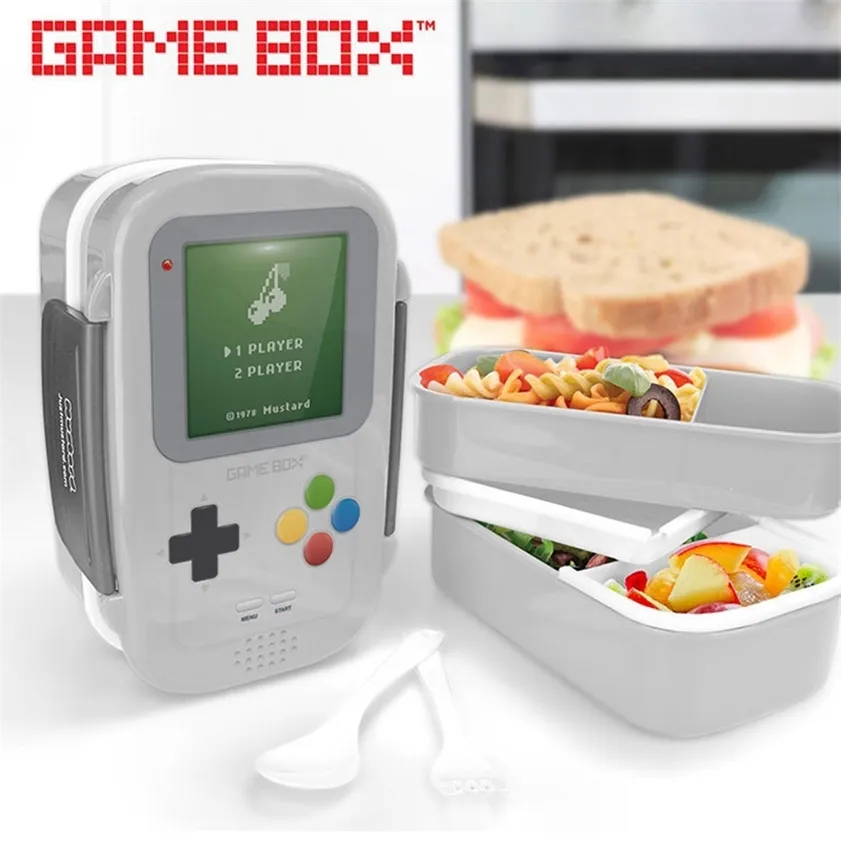 Creative Game Lunch Box Camera Food Container Storage Portable Kids Student Bento es 220217