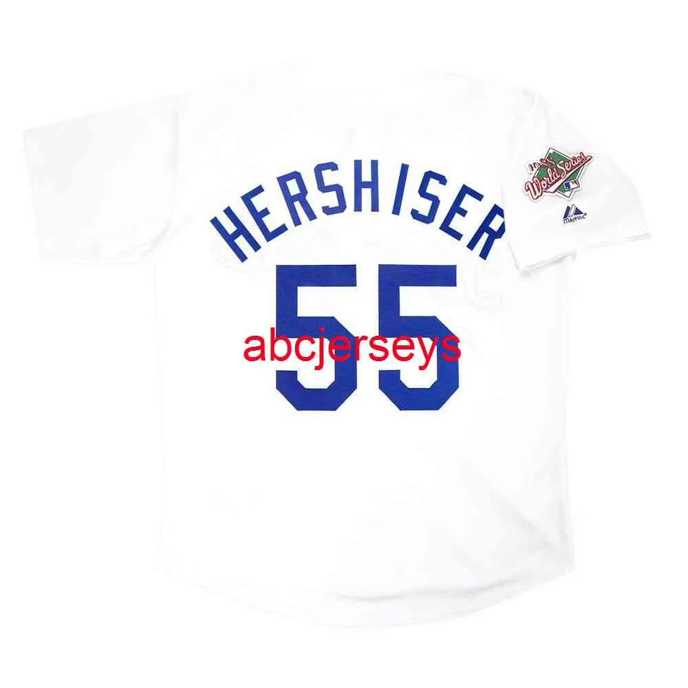 Anpassad sömnad Orel Hershiser 1988 World Series Home Jersey Men Women Youth Kids Baseball Jersey XS-6XL