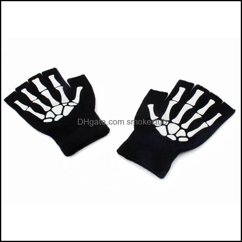 Cycling Gloves 1 Pair Knitting Women Men Half Finger Skeleton Mittens Hand Warmer Claw Unisex