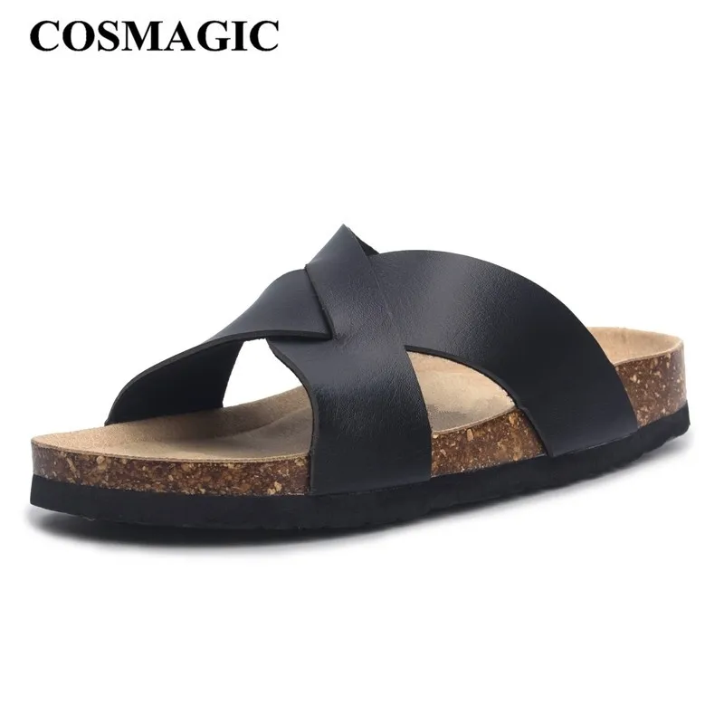 COSMAGIC Sommer Kork Slipper Neue Mode Frauen Casual Strand Slip Auf Außerhalb Nicht-slip Rutschen Schuh Y200423