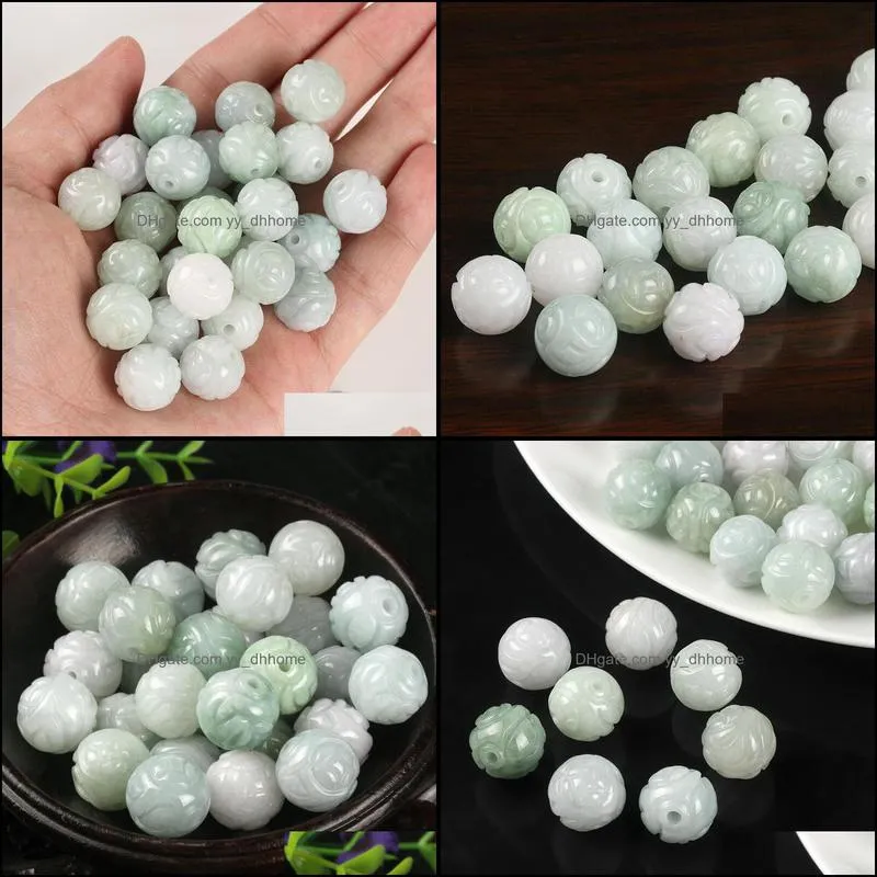 15PCS Natural Grade A Jade (Jadeite) Carved Beads / Size:13.5mm L (Wholesale)