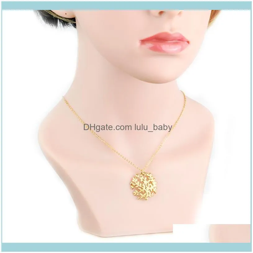 Pendant Necklaces Modern Laurel Leaves Foliage Jewelry Gold Color Dainty Chain 2021 Fashion Accessoires For Women Collares Mujer
