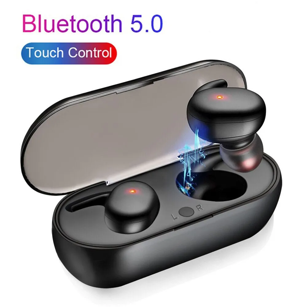 Y30 TWS Bluetooth 5.0イヤホンミニワイヤレスイヤホンタッチコントロールスポーツ箱付きの携帯電話ヘッドフォンのヘッドホーンのヘッドセット