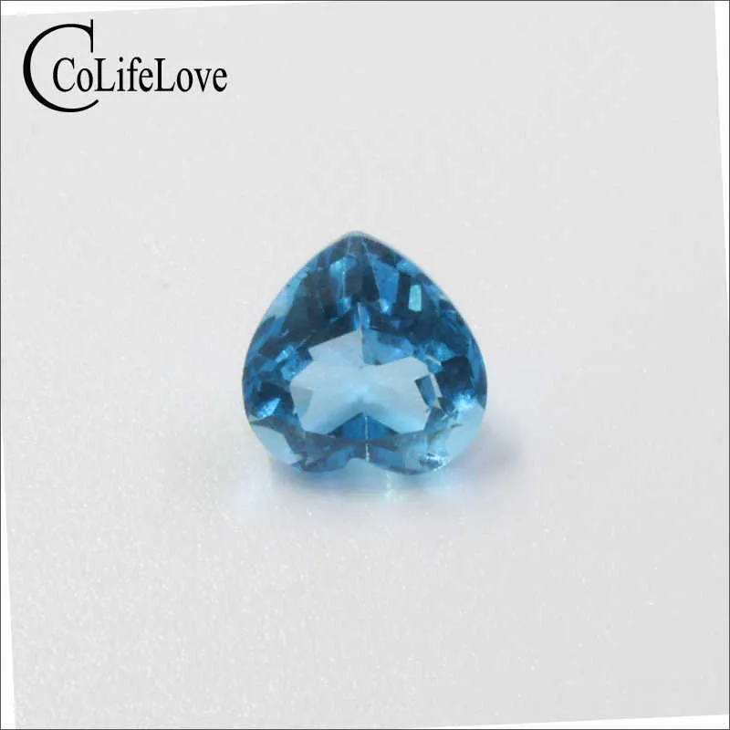 8mm Natural Heart Cut Topaz Gemstone Wholesale Price Natural Topaz Loose Stone Light Blue Topaz Loose Gemstone H1015