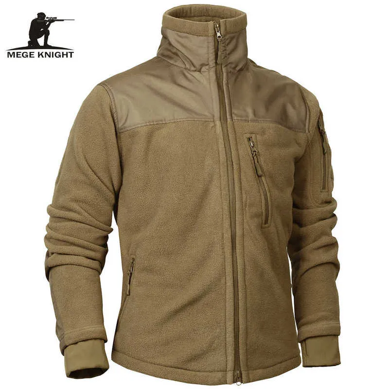 Mege Brand Tactical Calling軍のフリース秋冬の男性のジャケット陸軍極暖かい男性のコートの外観Jaquetas Masculino 210927