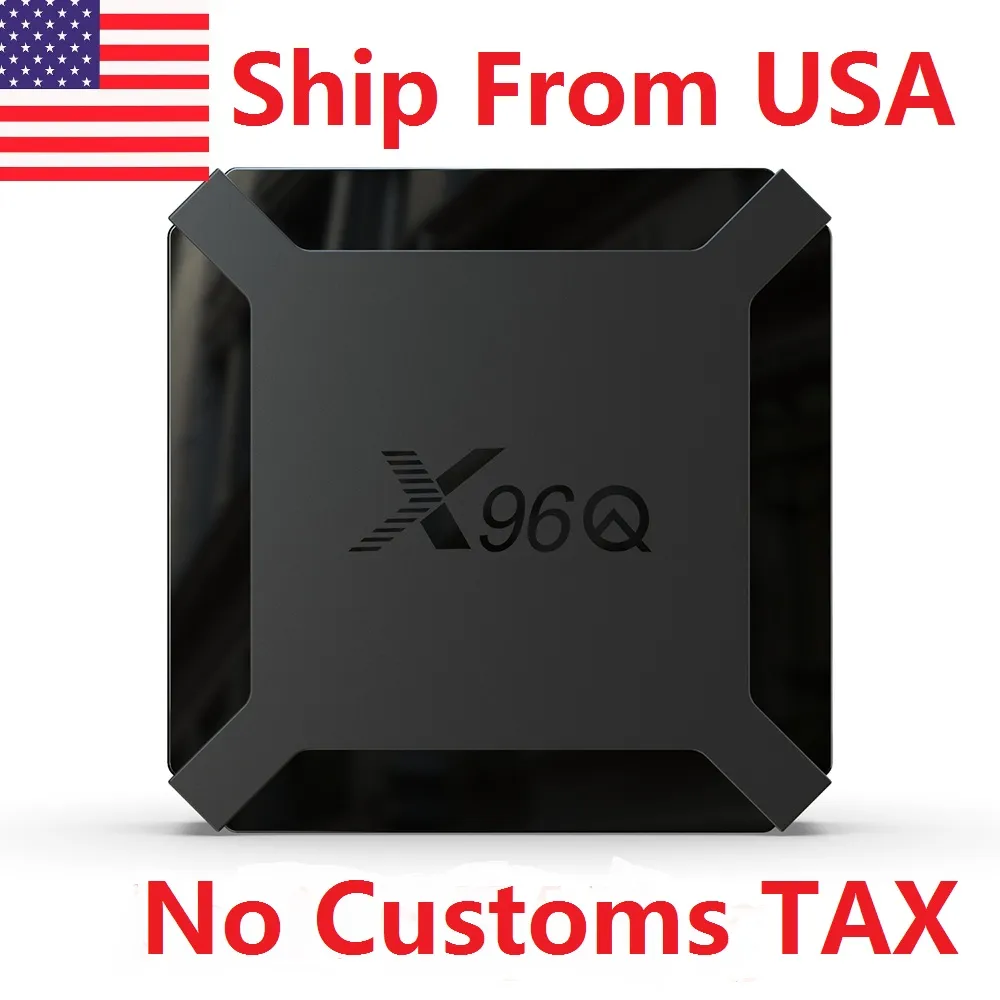 avoir des stocks aux états-unis X96Q TV Box Android 10.0 2 Go de RAM 16 Go Smart Allwinner H313 Quad Core Netflix Youtube Sans taxe douanière