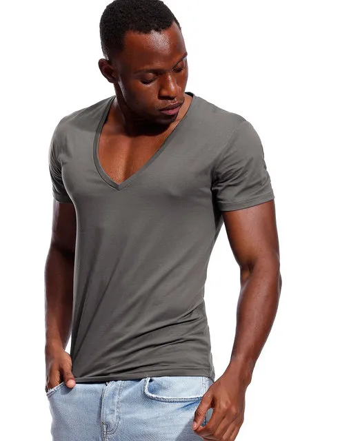 Mejor Precio En A Granel T Shirt Col En V Profond Pour Hommes