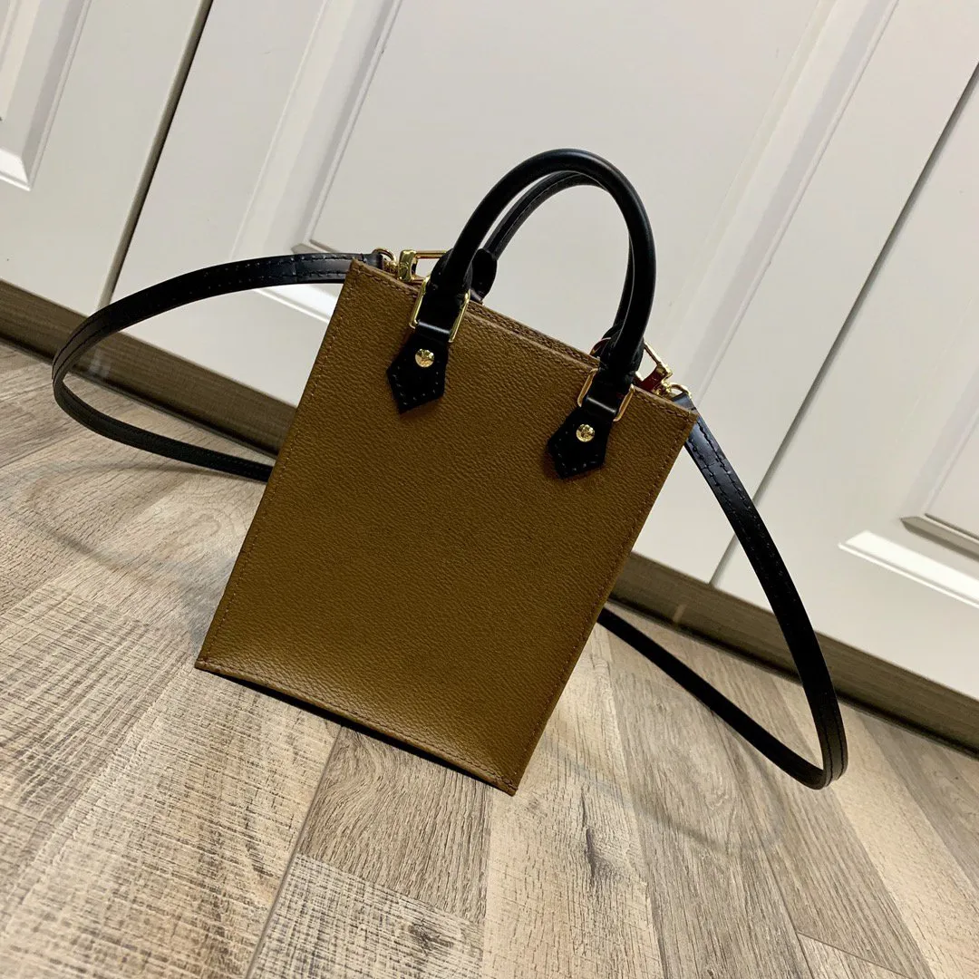 Petit SAC Plat Mini Cross Body Brown Brown Facs Small and Lightweight Leather-Leather M69442 Handbag Black Epi Leather Bag Bag