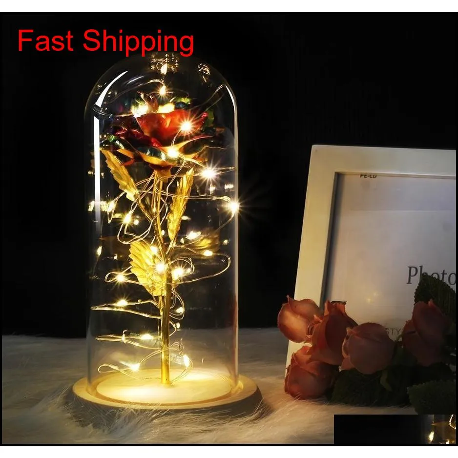 beast a glass rose medium the dome on valentines for and base gifts in beauty gift red day wooden from bbycqp 