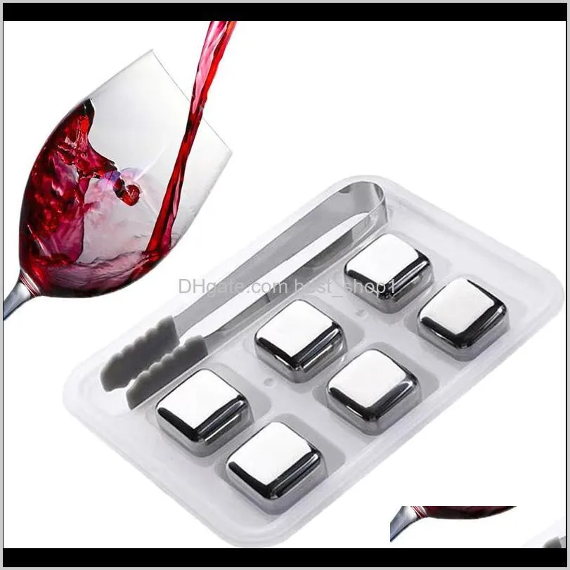 304 stainless steel ice cube reusable chilling stones for whiskey wine keep your drink longer cold metal ice whiskey red wine cooling