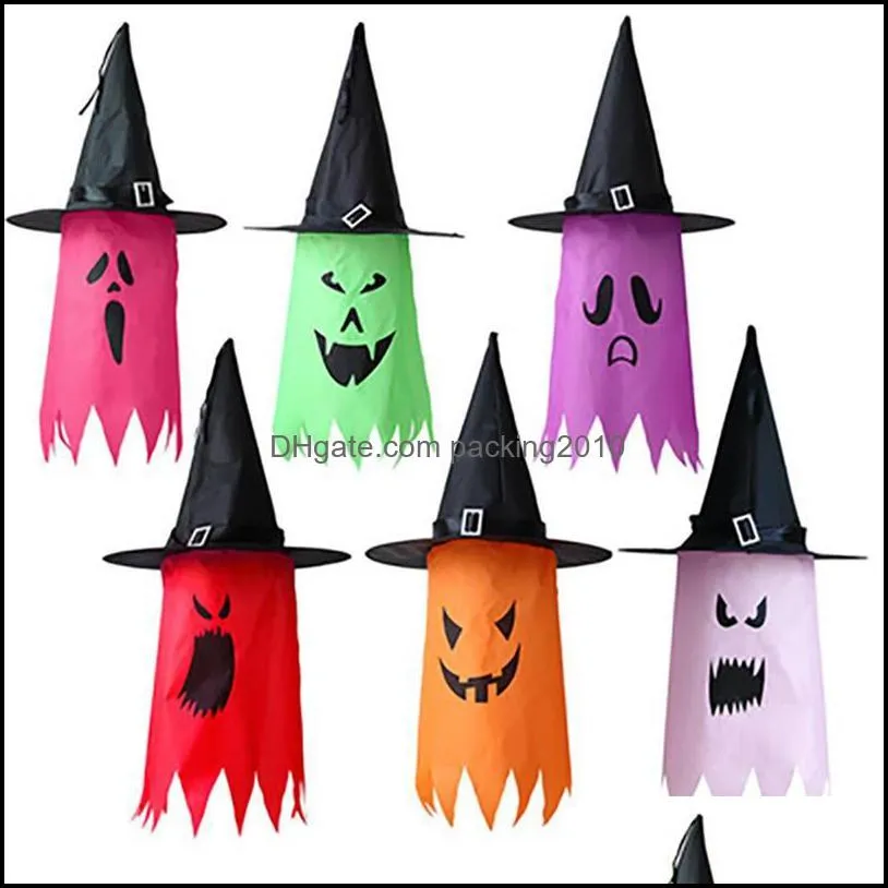 Glowing Halloween Decoration Holiday LED Lighting Hat Can Be Worn On The Head Or As A Pendant Witch Hats Garden el Wedding Decor a190p