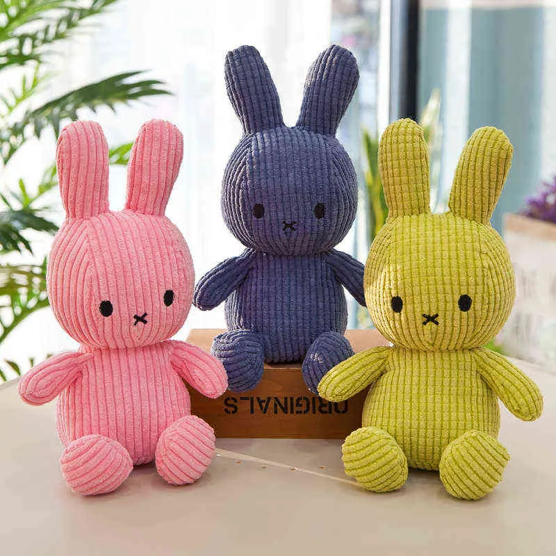 30CM Height Large Plush Bunny Doll Toys Kids Sleeping Back Cushion Cute Stuffed Rabbit Baby Accompany Dolls Xmas Gift Y211119