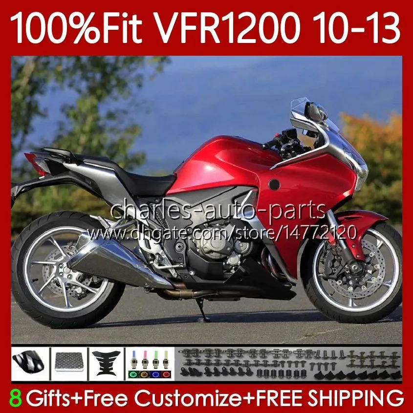 Ciało wtrysku dla Honda VFr1200f Crosstourer VFR 1200 RR CC F 10-13 76NO40 VFR1200X VFR-1200 VFR1200 10 11 12 13 VFr1200RR Factory Red 2010 2012 2012 2013 OEM Os