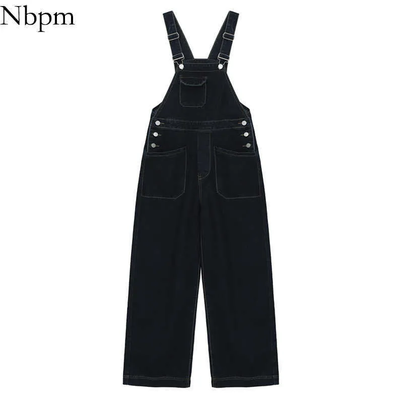 NBPM Spring Women's Clothing Denim Overaller Wide Leg Jeans Woman High Waist Baggy Trousers Black Pants Boyfriend 210529