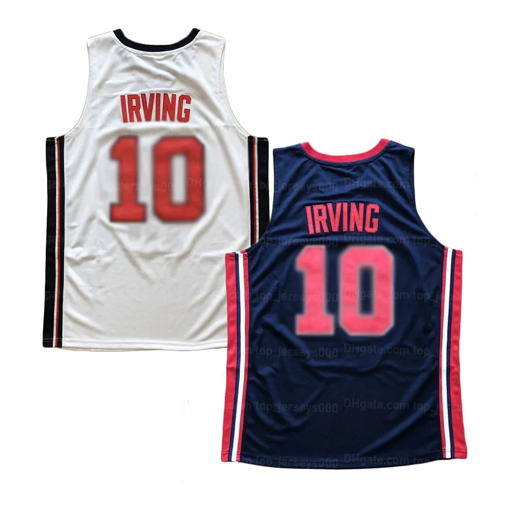 Niestandardowe Kyrie Irving #10 koszulka koszykówki Ed White Blue Dowolne koszulki numeru S-4xl 5xl 6xl