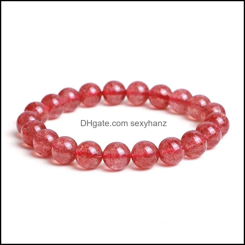 Xiaoling crystal lady Russian pigeon blood red 7a natural strawberry Crystal Bracelet