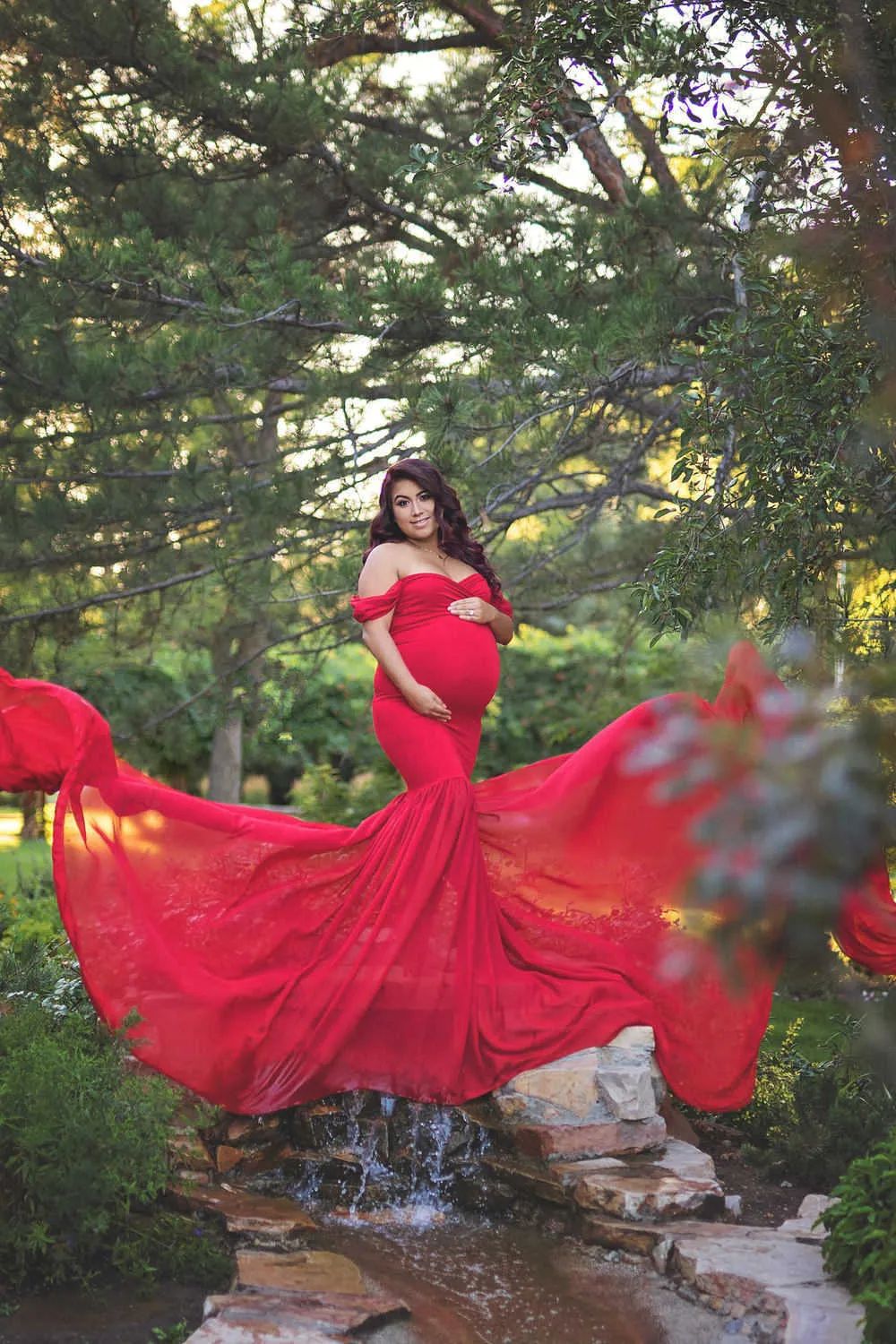 2019 Sexy Maternity Dresses Photography Props Off Shoulder Women Pregnancy Dress For Photo Shooting Trailing Maxi Maternity Gown (4)
