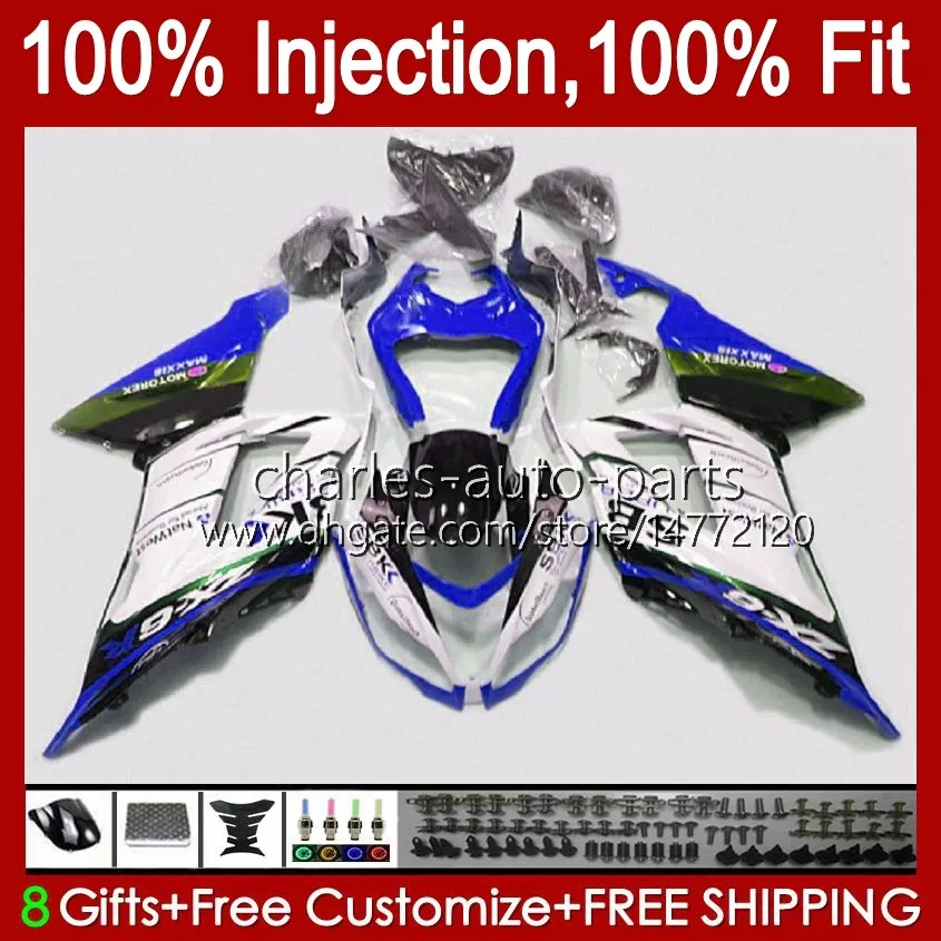 Injectie blauw glsosy Kit Kawasaki ZX 6R 6R 636 600 CC ZX636 2013 2014 2015 2016 2017 2018 Body 12No.105 ZX6R ZX600 ZX636 600cc ZX6R 13 14 15 16 17 18 OEM Kuip