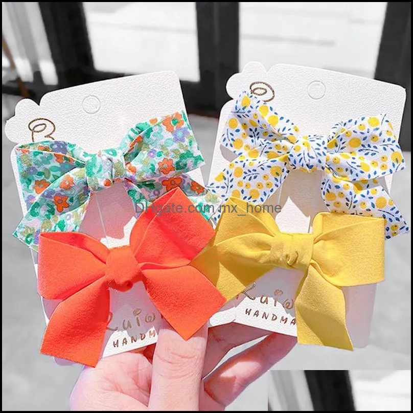 Hair Accessories Candy Color Pin Children`s Bow Clip Cute Floral Suit Princess Lovely Accessory Headwear Kid For Girls